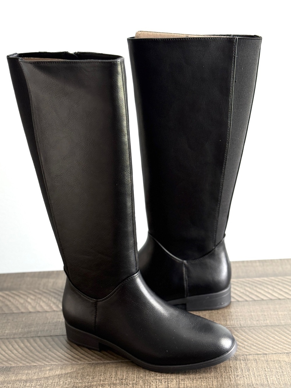 Xappeal Classic Black Knee-High Women's Riding Boots Size 6.5 M